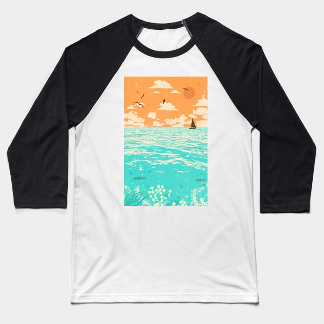CLOUD FISHING Baseball T-Shirt by Showdeer